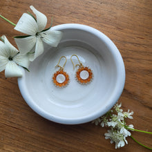 Load image into Gallery viewer, White Shell Earrings - orange
