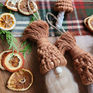 Macrame Gnome Ornament