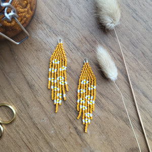 Floral Earrings - Pumpkin Orange