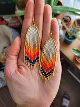 Load image into Gallery viewer, Fire &amp; Ice Beaded Earrings
