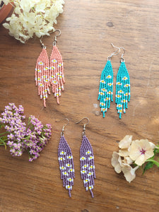 Floral Earrings - Teal