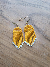 Load image into Gallery viewer, Small Beaded Fringe Earrings - Pumpkin Orange
