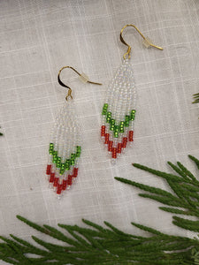 Red, White, and Green Holiday Earrings