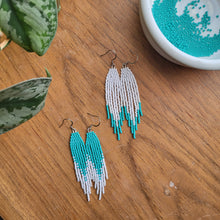 Load image into Gallery viewer, Cool Tones Beaded Earrings
