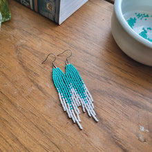 Load image into Gallery viewer, Cool Tones Beaded Earrings
