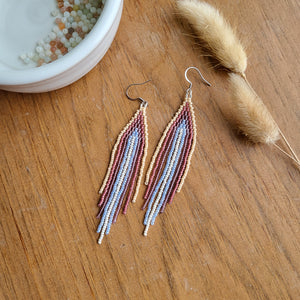 Winter Sunset - Medium Fringe Earrings