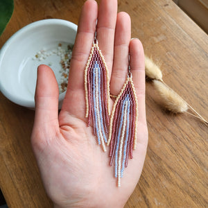 Winter Sunset - Medium Fringe Earrings