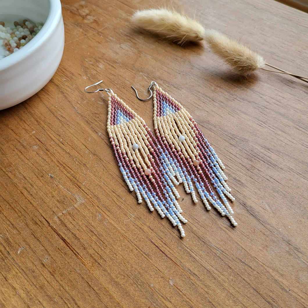 Winter Sunset - Large Fringe Earrings