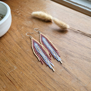 Winter Sunset - Medium Fringe Earrings