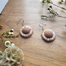 Load image into Gallery viewer, Brown Flat Stitch Beaded Earrings
