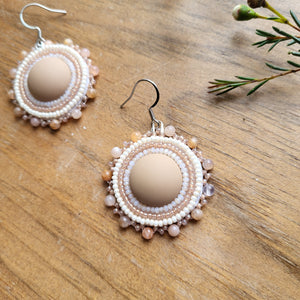 Neutrals Flat Stich Beaded Earrings